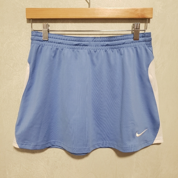 Nike Dri-Fit Blue White Mesh Athletic Pull On Tennis Skirt - Picture 2 of 12